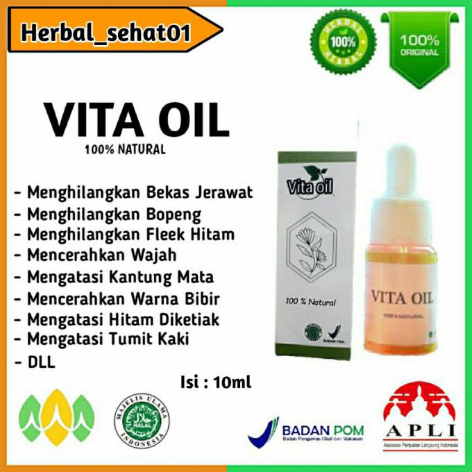 JUAL MURAH VITA OIL PENGHILANG BOPENG FLEEK HITAM BEKAS JERAWAT KOMEDO GLOWING - 1 botol