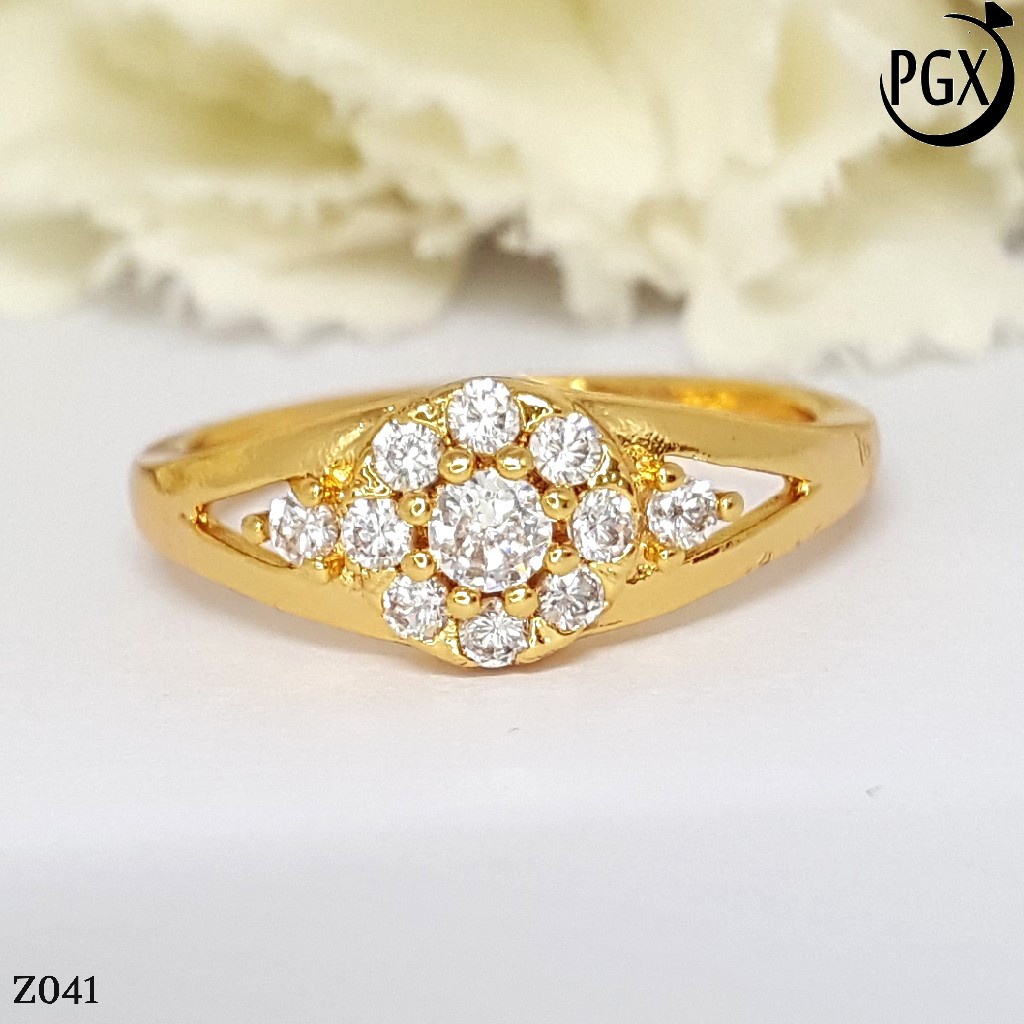 PGX Cincin Xuping Wanita Lapis Emas Aksesoris Perhiasan Fashion Premium - Z041