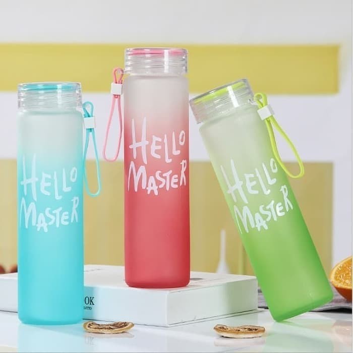 Botol Minum Kaca HELLO MASTER 480M botol kaca termos botol minum