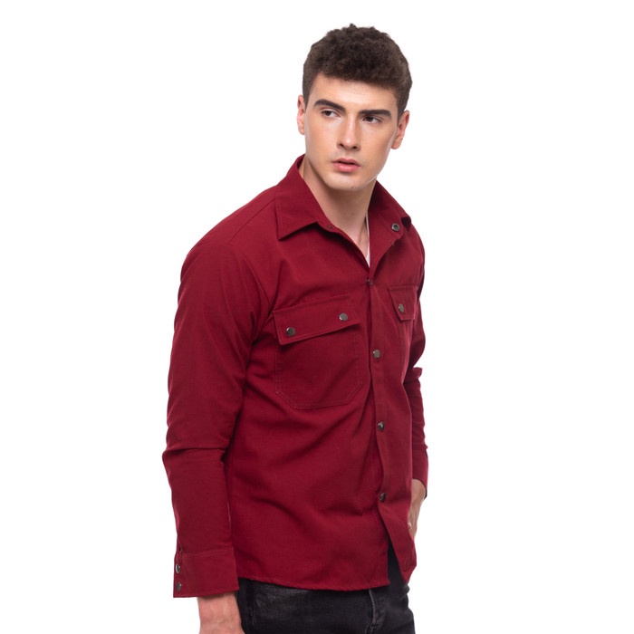 JAKET KANVAS PRIA JAKET SEMI PARKA PRIA JAKET ARCHER PRIA JAKET CASUAL - ARCHER MARON(C1X3) Jaket Pr