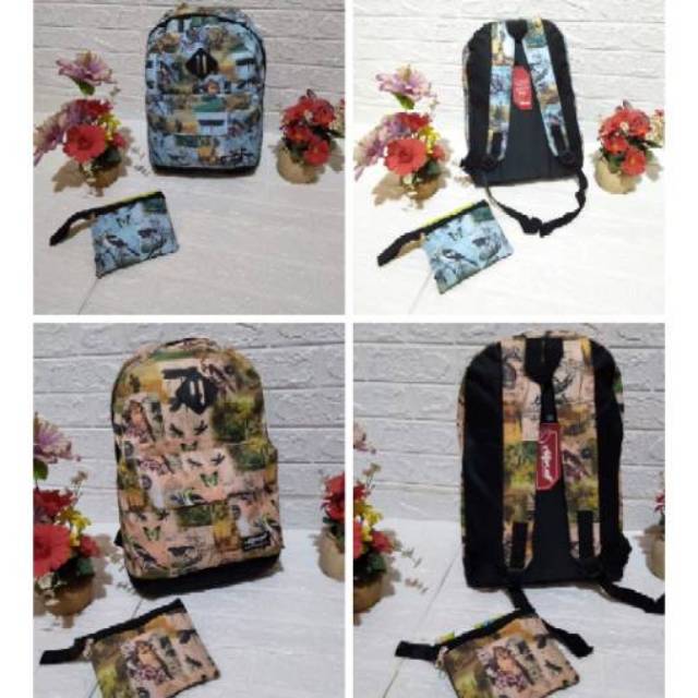 Tas ransel motip bunga lucu dan unik cocok untuk ber gaya 