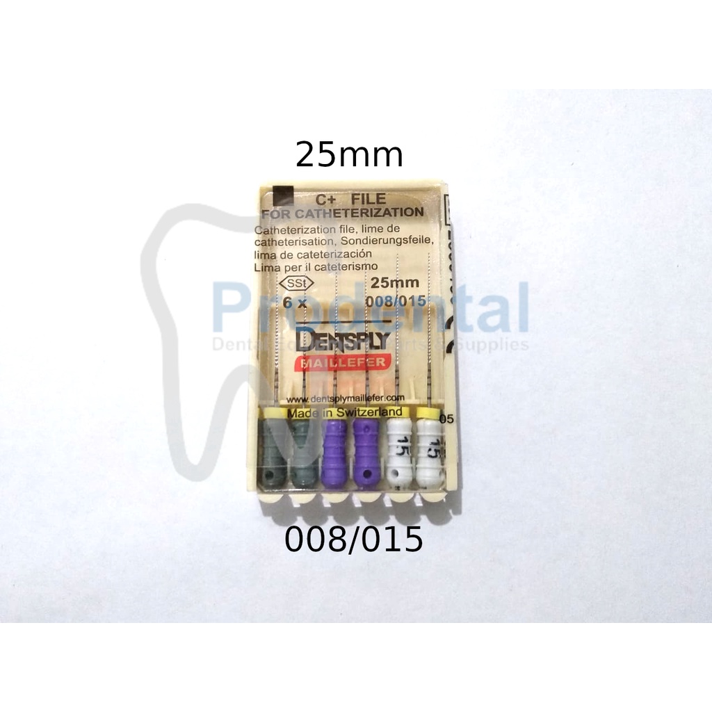 Dental dentsply c+ file c file endo jarum endodontik No 08 10 15 25mm