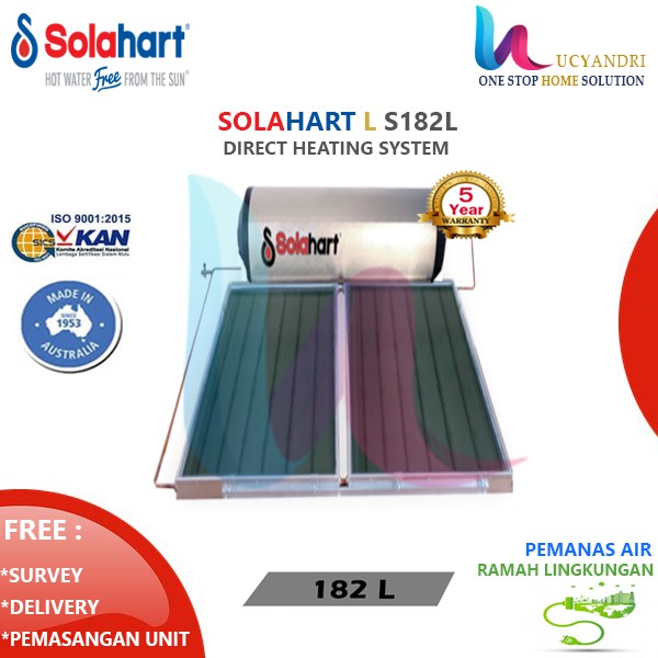 Solahart Direct Heating S 182 L | Pemanas Air Matahari