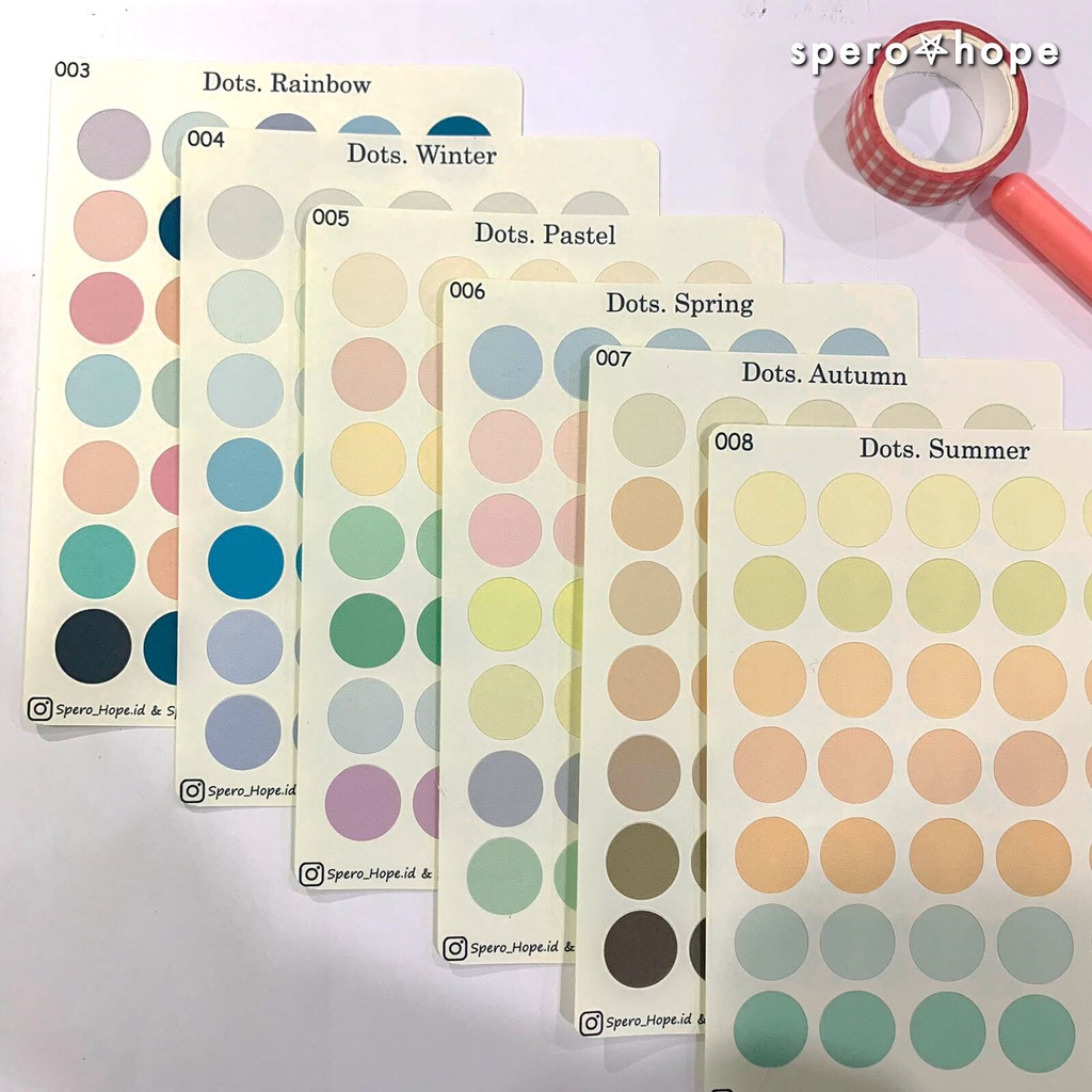 

SPEROHOPE - #DOTS Dots Sticker Stiker Bulat Aesthetic Sticker Laptop Sticker DIY Diary Sticker Jurnal BUJO Planner Deco Stiker Hias Stiker Laptop Sticker Aesthetic Bulat untuk Planner Diary Journal