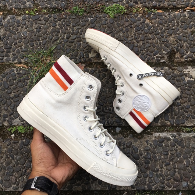 [BAYAR DITEMPAT] Converse Chuck 70 Retro Stripe Triple White