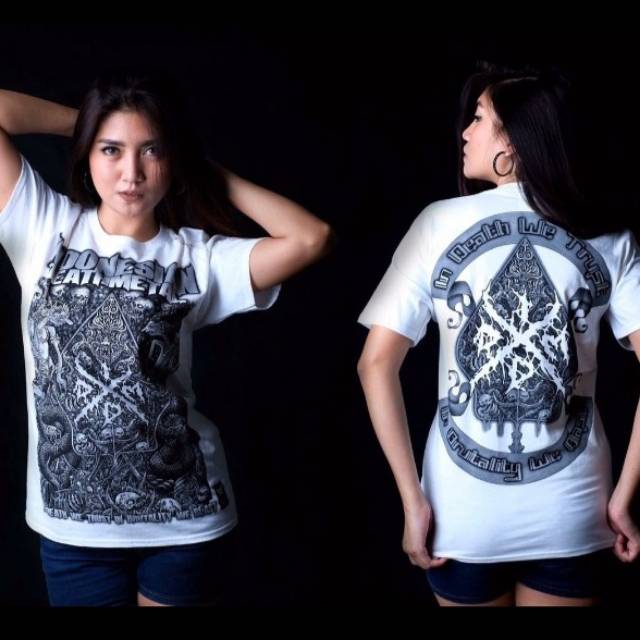 Cod ORIGINAL Asli IDDM Ts metal WAYANG putih Kaos viral keren baju white premium gaul by Indonesia d
