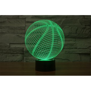 Lampu Meja LED 3D  7 Warna  Gradasi  Bentuk Bola Basket NBA 