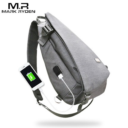 Tas Selempang MARK RYDEN MR5975 Original Sling Bag USB - grey