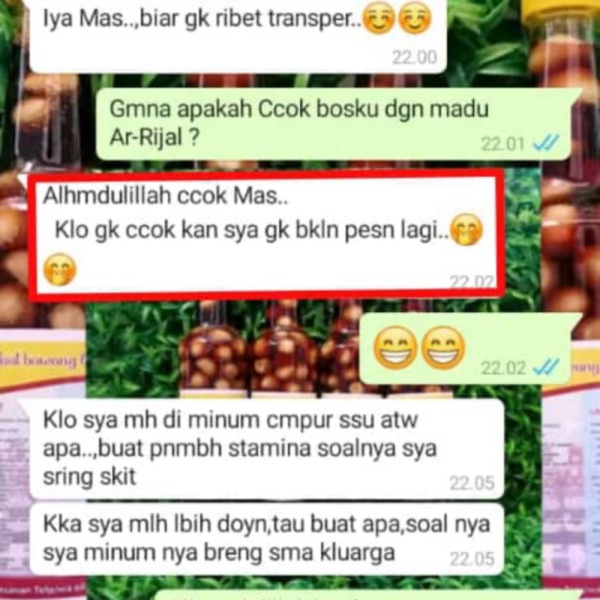 

Dijual Madu Bawang Lanang - Masam Manis 700 Gram Diskon