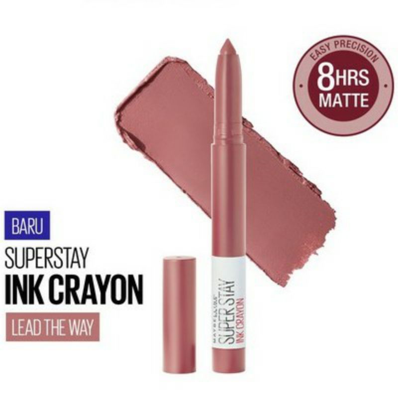 Maybelline superstay ink crayon matte lipstik 15 lead the way