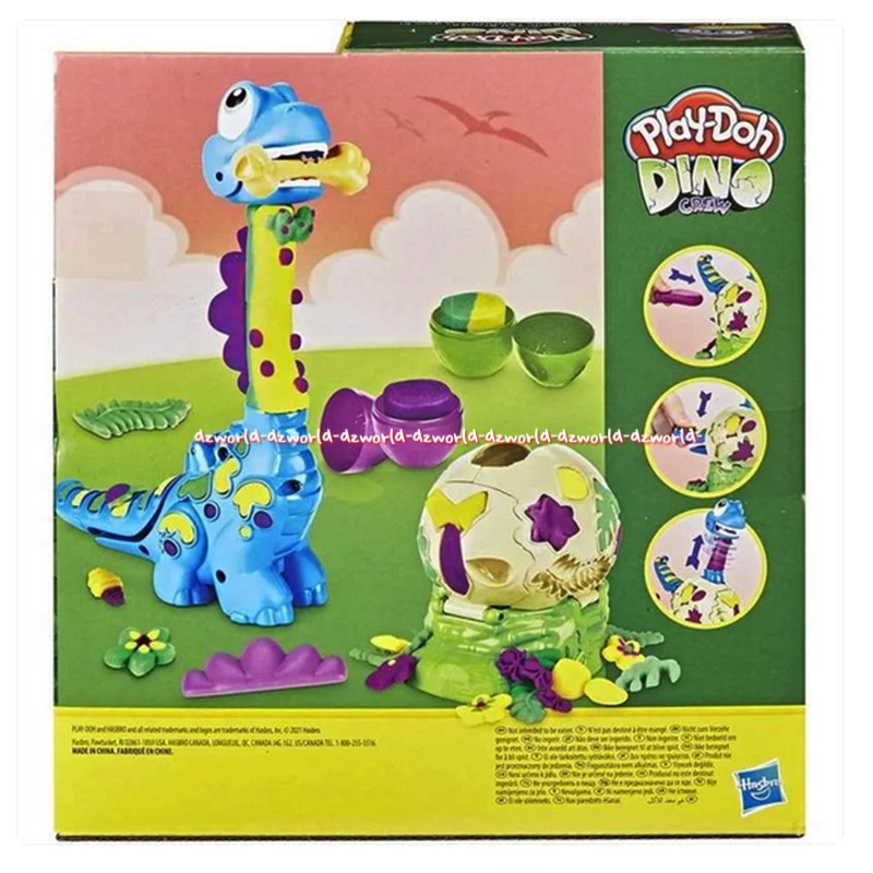 Play-Doh Dino Crew Growin Tall Bronto Dinosaur Mainan Lilin Playdoh Dinosaurus Bisa Tumbuh Tinggi