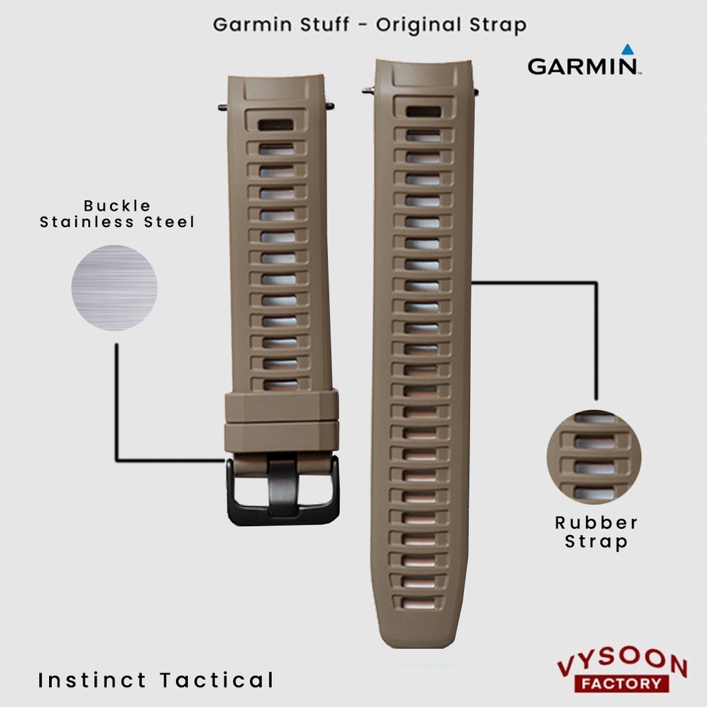 Strap Rubber Smartwatch Garmin Instinct Tactical Original - Cayote
