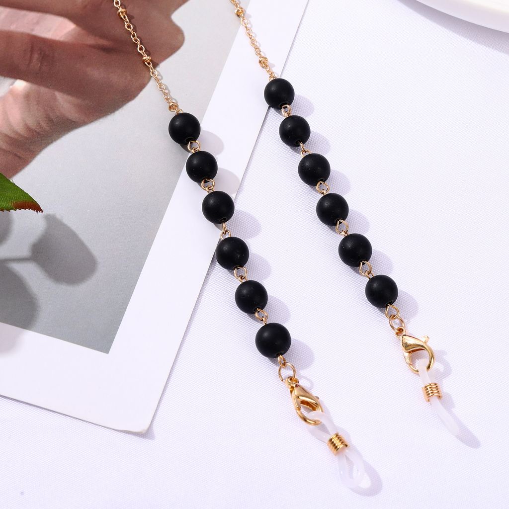 Mask extendersilver mask lanyardglasses chainmask comfort beltcolor stone agate chainglasses decoration chain ew fashion adjustable mask anti-lost earphone mask lanyard -OW-