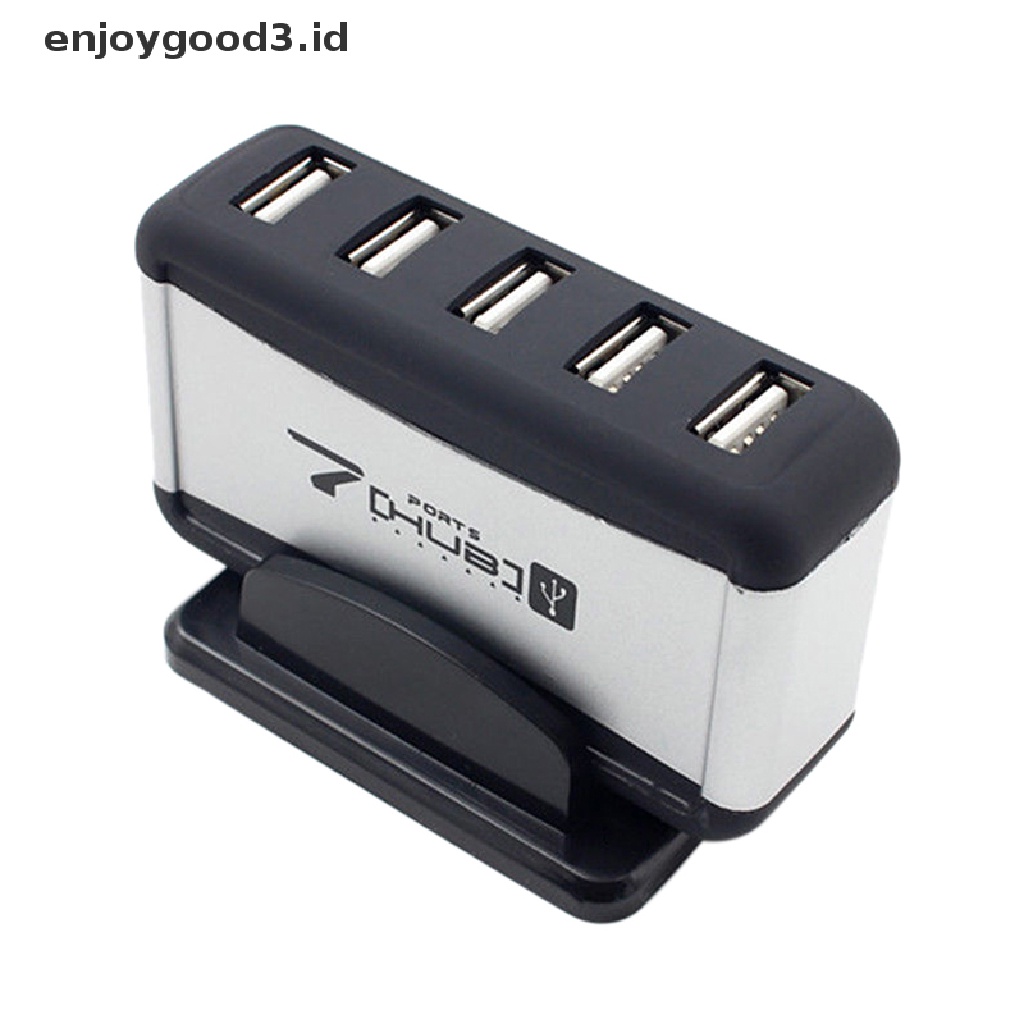 Hub 7 Port Usb Kecepatan Tinggi Dengan Kabel Adapter Eu / Us Plug Untuk Pc Laptop