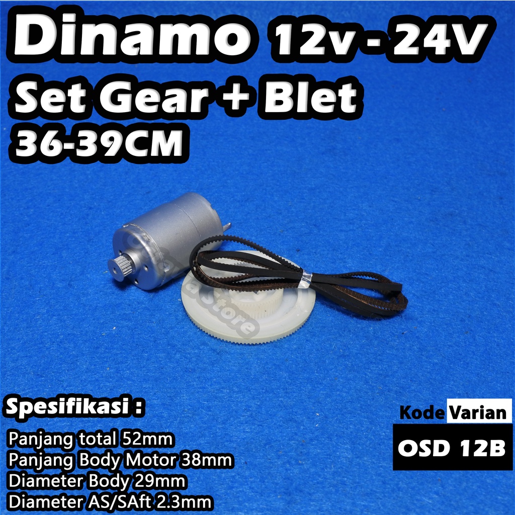 Dinamo DC 12V-24V Pluss Set Gear Pully