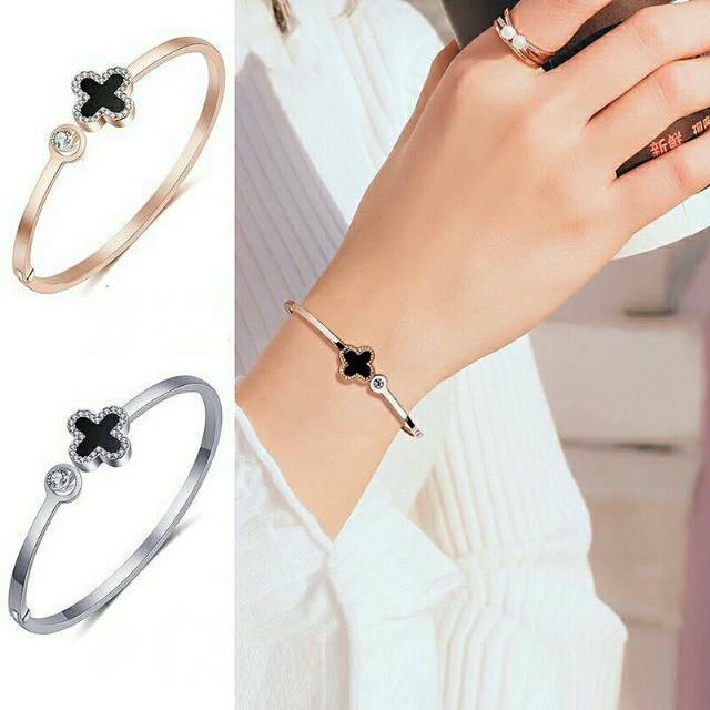 GELANG Titanium Rosegold dan Silver Anti Hitam Anti Karat