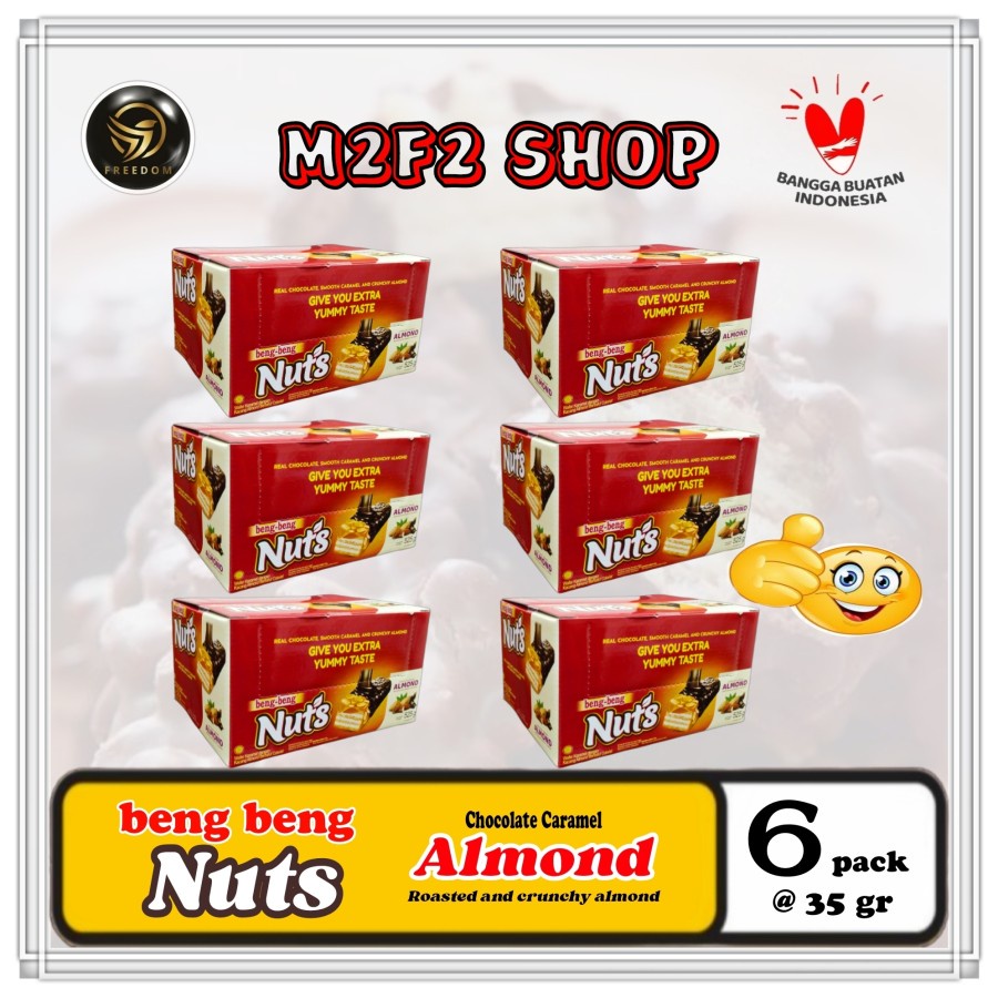 

Beng Beng NUTS Wafer Almond Caramel Chocolate Cokelat - 35 gr (Kemasan 6 Pack)