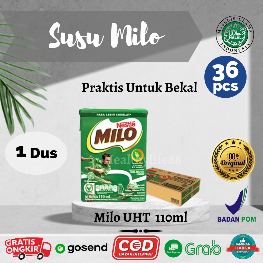 

Nestle Susu Milo Uht Coklat 110 ml x 36 Pcs Cocok Untuk Anak Bentuk Kotak Kecil 1 Dus / Karton Bisa Ditambah Dengan Sereal / Cereal By Healthylife88