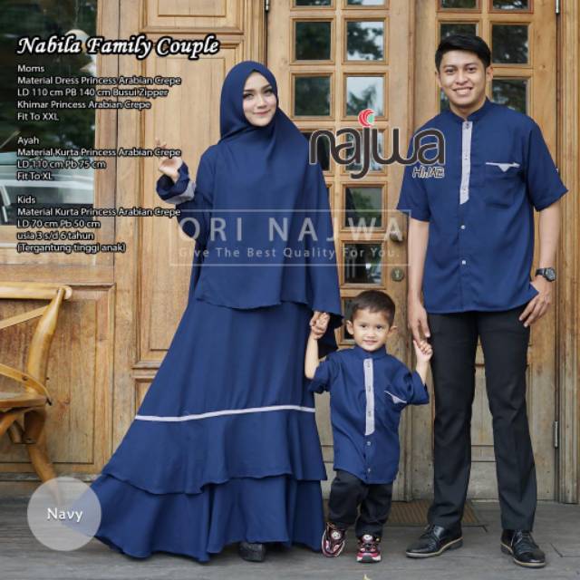 Harga Sudah 3 Orang Baju Couple 4 Warna Nabila Family Keluarga Set Gamis Orinajwa Shopee Indonesia