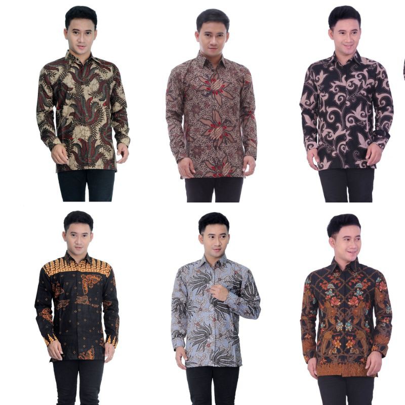 KEMEJA BATIK PRIA LENGAN PANJANG BATIK SIZE M L XL XXL BSWART HRB026 Kenongo He