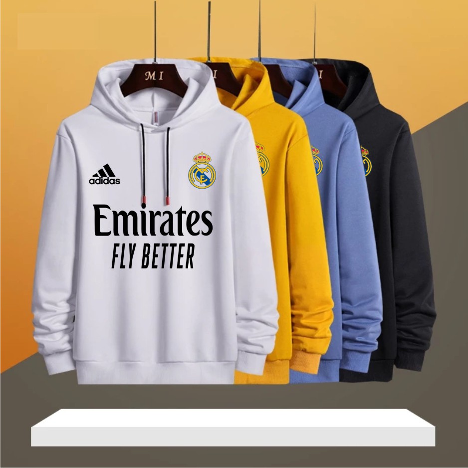 jaket hoodie anak laki laki POLOS bola REAL MADRID ronaldo warna merah hitam PUTIH KUNING PINK HIJAU