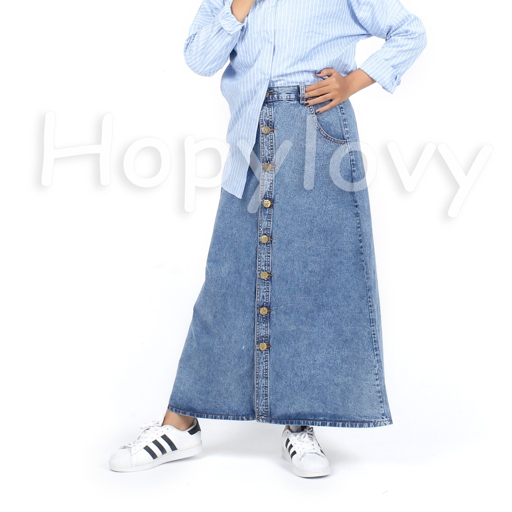 HOPYLOVY - Rok Jeans Panjang Button Up Fabian-[1926] SNOW ACID