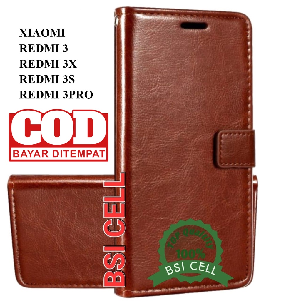 XIAOMI REDMI 3S REDMI 3X REDMI 3PRO REDMI 3  LEATHER CASE SARUNG HP DOMPET KULIT FLIP COVER CASE