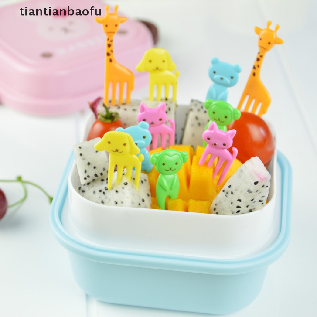 10 Pcs / Set Tusuk Gigi Buah Desain Kartun Hewan