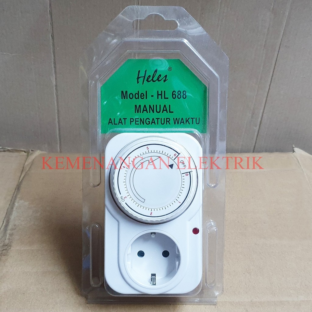 HELES STOP KONTAK TIMER 6 JAM ANALOG / ALAT PENGATUR WAKTU MANUAL 6JAM / COLOKAN STOPKONTAK TIMER