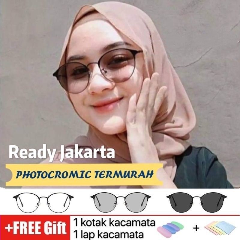 Fashion Kacamata Anti Radiasi Photocromic Wanita Pria