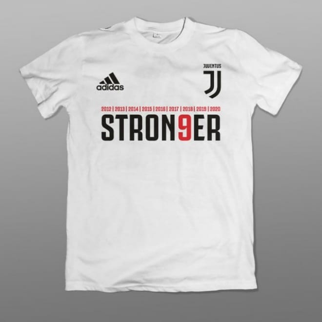 KAOS JUVENTUS STRONGER 9 SCUDETTO JUVE JUARA SCUDETTO 9  BAJU TSHIRT COMBED 30S