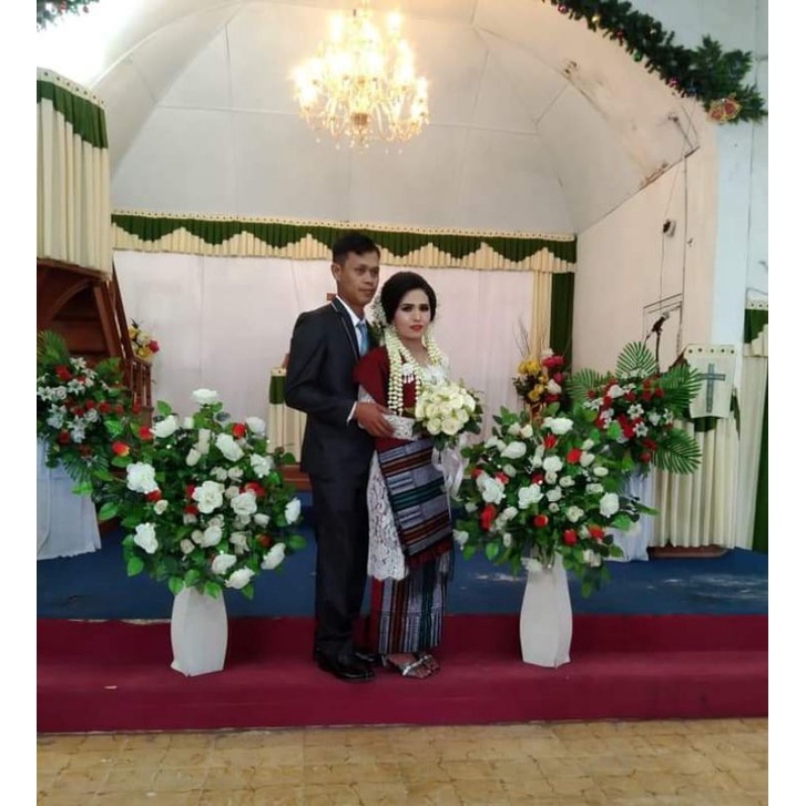 SONGKET ICCOR MOROR MANDAR ICOR MOROR TUMTUMAN MERAH SILVER TENUN TANGAN TARUTUNG BENANG 100 ASLI