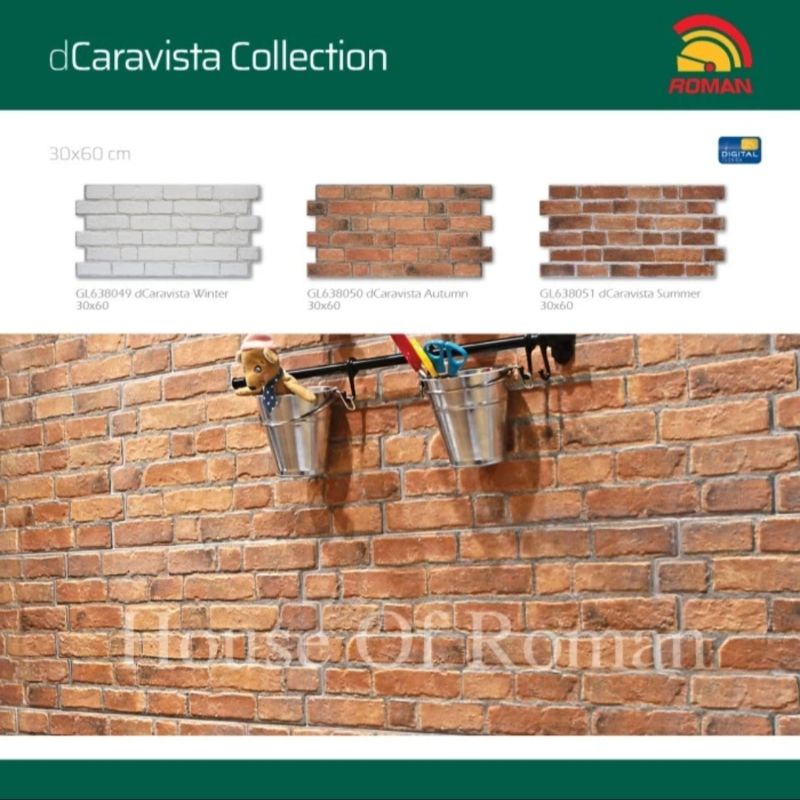 Roman Keramik Interlock 30x60 dCaravista Series / Keramik Outdoor Pagar / Keramik Pagar Bata / Keram