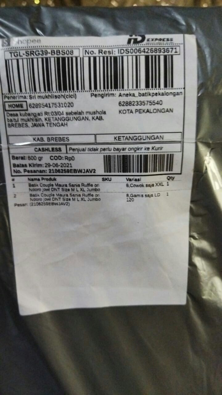 Batik Couple Maura Sania Ruffle Ori Ndoro Jowi Dnt Size M L Xl Jumbo