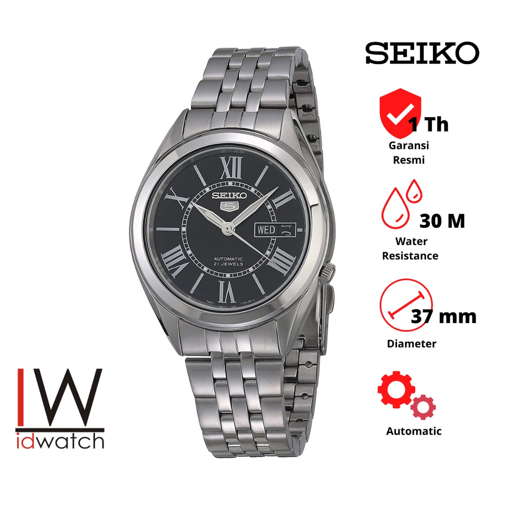 Seiko 5 SNKL35K1 Automatic Jam Tangan Pria Original SNKL35 Wanita Unisex Cewek Cowok