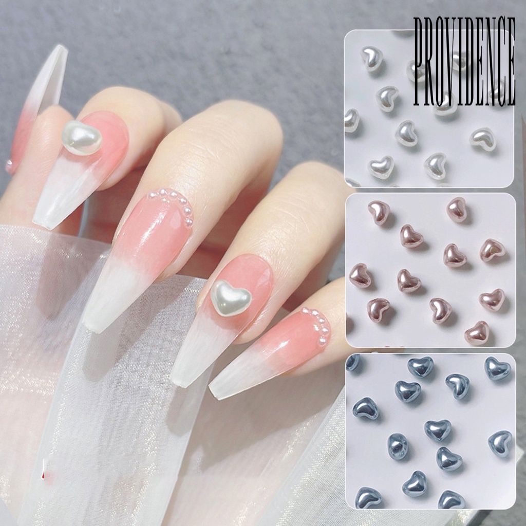 Providence 1 Kotak Mutiara Imitasi Bentuk Hati Untuk Dekorasi Nail Art DIY