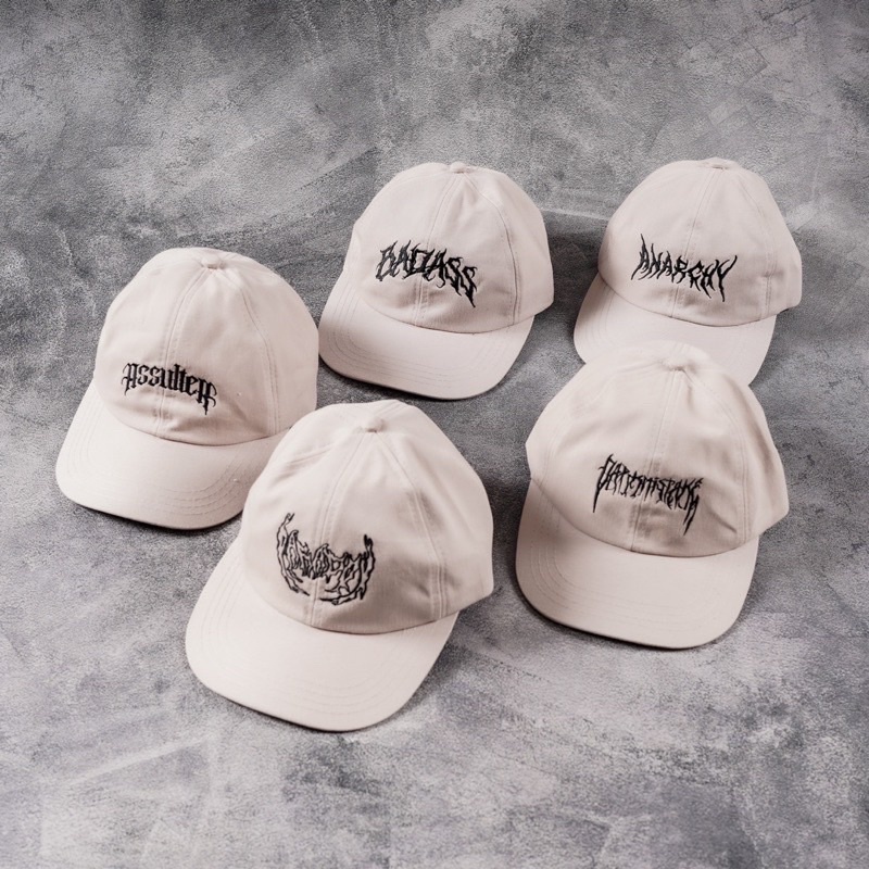 Topi 6 Panel Distro Motif METAL CREAM Bordir