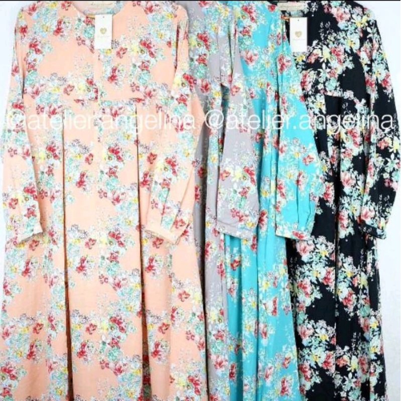 Preloved gamis Atelier Angelina sabrina flowery warna peach