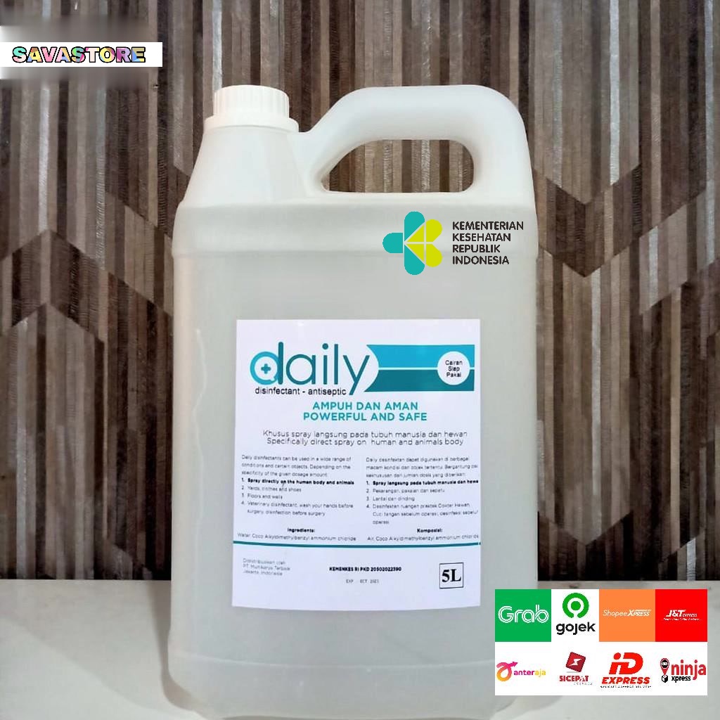 DESINFEKTAN REGULER DISINFEKTAN ANTISEPTIC ANTI BACTERIAL 5 LITER 5L - GOJEK/GRAB [INSTANT/SAMEDAY]