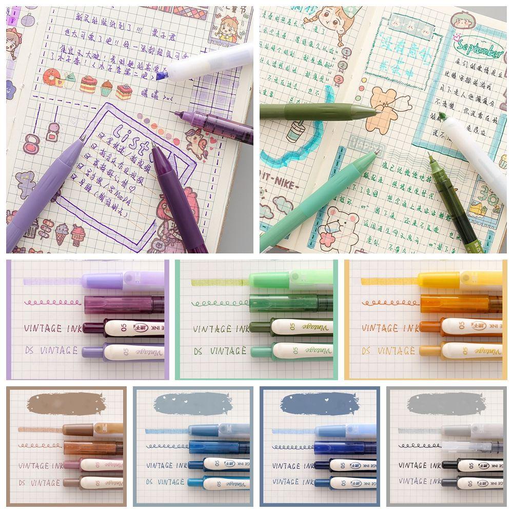 Nanas 4PCS /Set Gel Pen Set 0.5mm Kantor Sekolah Nota Khusus Scrapbooking Perlengkapan Spidol