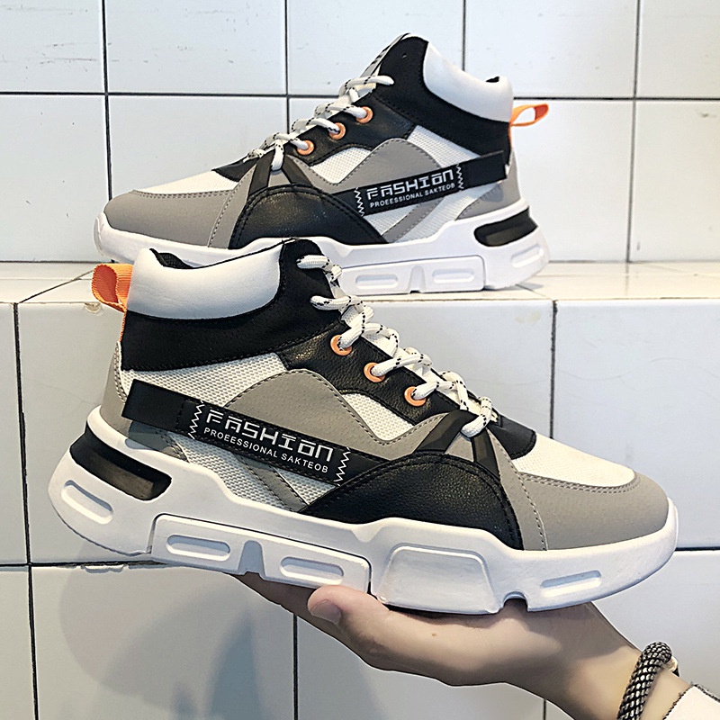 TBIG [COD] Sepatu Pria High Top Sakteboot Sepatu Sneakers Import Pria Sekolah Kuliah Kerja Santai