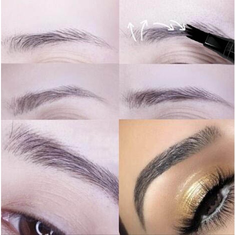 CMAADU EYEBROW CONTOURING Pencil 4 Tip Liquid Brow Tattoo Makeup Waterproof Long lasting Cosmetic Eyebrow