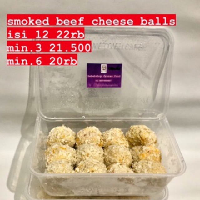 

smoked beef cheese balls isi 12 cemilan instant