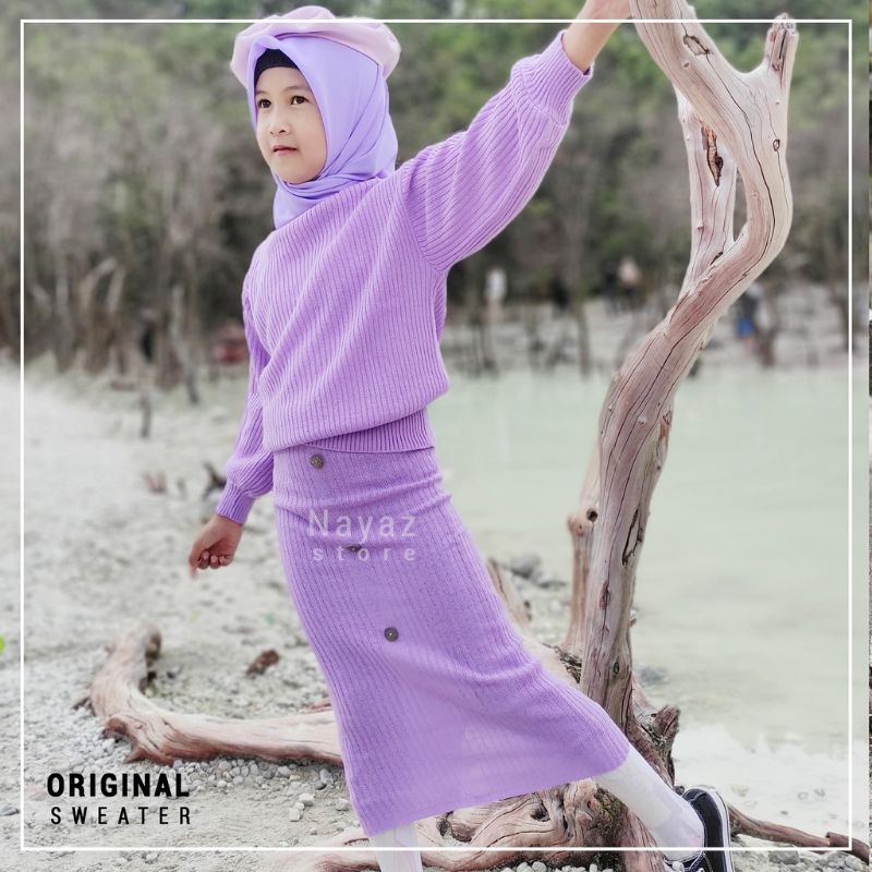 Sweater Rajut Stelan Anak Perempuan - Sweater Rajut Anak