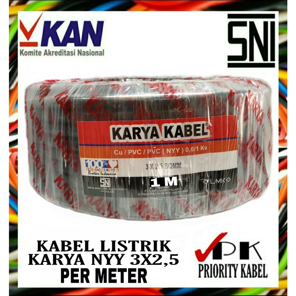 Kabel KARYA NYY 3x2,5 3x2.5 (Per Meter)