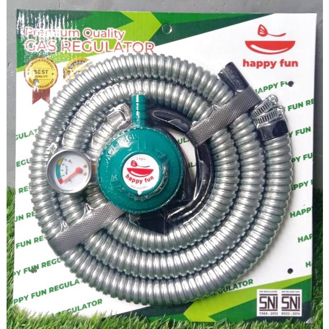 Paket Selang + Regulator Selang Paket Winn Gas W 16 m w 88 M - W88M Pakai Meter Happy Fun SNI