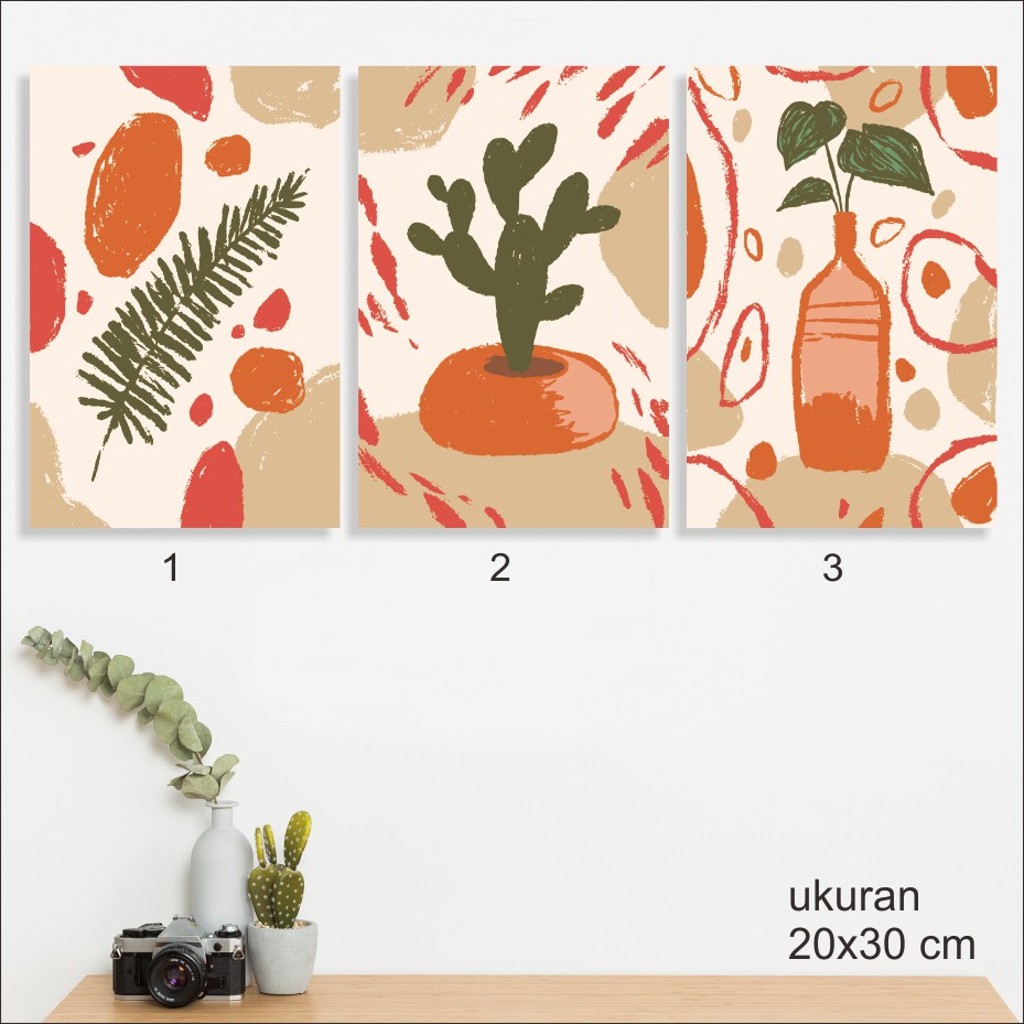 IDE 394- Dekorasi Dinding / Hiasan Dinding Poster Kayu Dekorasi Rumah abstrak hand drawn 3