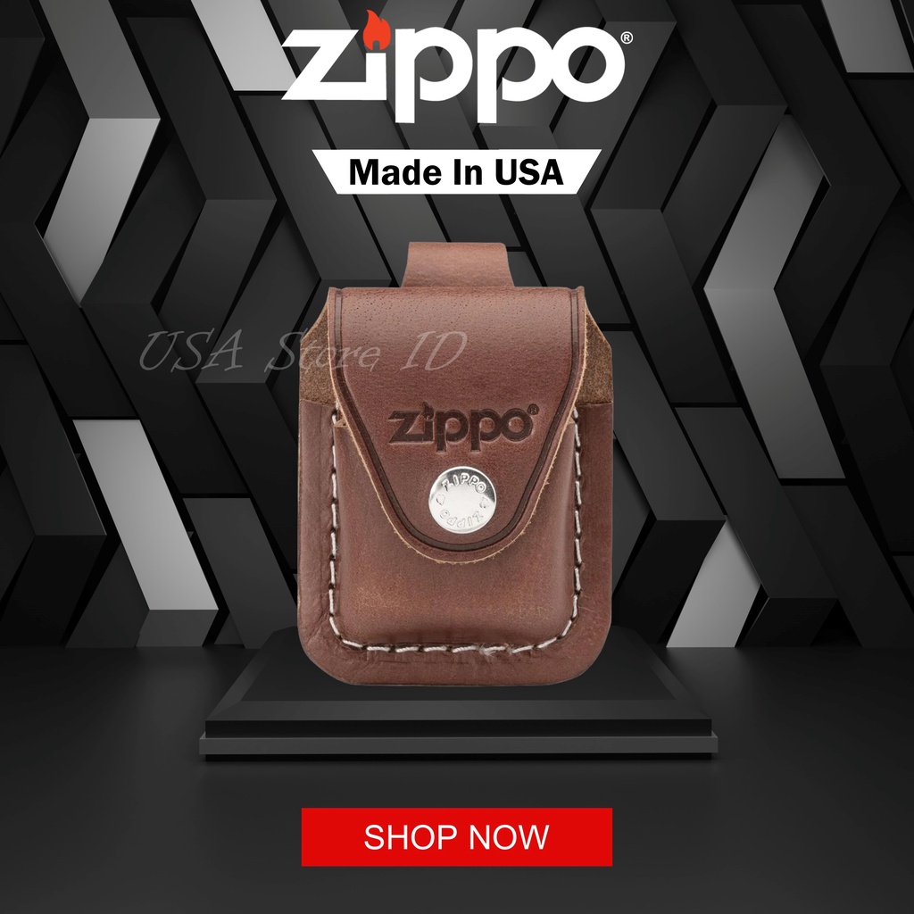 Dompet Zippo Brown Lighter Pouch Loop LPLB Original USA