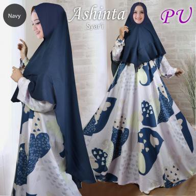 ASHINTA SYARI JUMBO BAJU MAXI DRESS MUSLIM WANITA LENGAN PANJANG MURAH GAMIS CEWEK KEKINIAN GROSIR