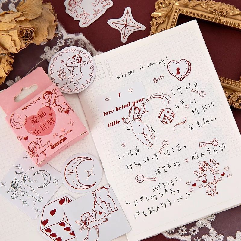 

45pcs sticker Love Cupid aesthetic Journal Scrapbook DIY boju planner